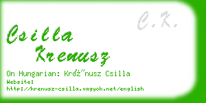 csilla krenusz business card